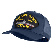 USS Carl Vinson 1980 1992 CVN 70 Patched Solid Cotton Twill 5 panel Mesh Back Cap - Navy OSFM