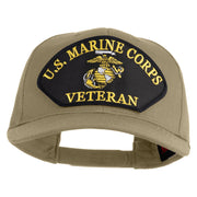U.S. Marine Corps Veteran Black Patched Solid Cotton Twill Pro Style Cap - Khaki OSFM