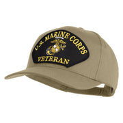 U.S. Marine Corps Veteran Black Patched Solid Cotton Twill Pro Style Cap - Khaki OSFM