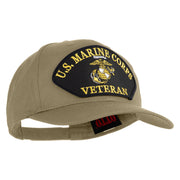 U.S. Marine Corps Veteran Black Patched Solid Cotton Twill Pro Style Cap - Khaki OSFM