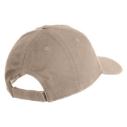 Small Flamingo Bird Embroidered Iron On Patched 6 Panel Washed Low Profile Dad Hat - Khaki OSFM