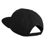 Old English White B Patched Cotton Twill Flat Bill Cap - Black OSFM