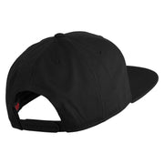 Old English White B Patched Cotton Twill Flat Bill Cap - Black OSFM