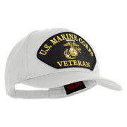 U.S. Marine Corps Veteran Black Patched Solid Cotton Twill Pro Style Cap - White OSFM