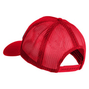 USS Carl Vinson 1980 1992 CVN 70 Patched Solid Cotton Twill 5 panel Mesh Back Cap - Red OSFM