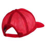 USS Carl Vinson 1980 1992 CVN 70 Patched Solid Cotton Twill 5 panel Mesh Back Cap - Red OSFM