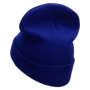 Hey Bro Embroidered 12 Inch Long Knitted Beanie - Royal OSFM