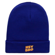 Hey Bro Embroidered 12 Inch Long Knitted Beanie - Royal OSFM