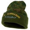 US Submarine Logo Military Embroidered Camo Long Beanie