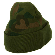 US Submarine Logo Military Embroidered Camo Long Beanie