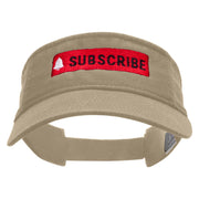 Subscribe Embroidered Pro Style Cotton Twill Washed Visor