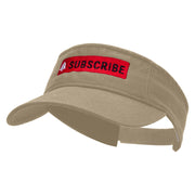 Subscribe Embroidered Pro Style Cotton Twill Washed Visor