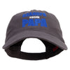 Grandpa From Papa Embroidered Garment Washed Cotton Twill Cap - Charcoal OSFM