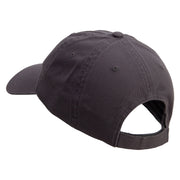 Grandpa From Papa Embroidered Garment Washed Cotton Twill Cap - Charcoal OSFM