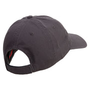 Grandpa From Papa Embroidered Garment Washed Cotton Twill Cap - Charcoal OSFM