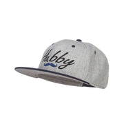 Hubby Mustache Embroidered Flat Bill Snapback