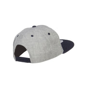 Hubby Mustache Embroidered Flat Bill Snapback