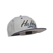 Hubby Mustache Embroidered Flat Bill Snapback