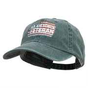 U.S. Air Force Flag Veteran Embroidered Cotton Twill Premium Pigment Dyed Cap - Dk-Green OSFM