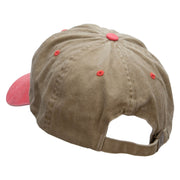 Massachusetts Year Established Embroidered Pigment Dyed Wash Cap - Khaki-Red OSFM