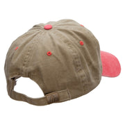 Massachusetts Year Established Embroidered Pigment Dyed Wash Cap - Khaki-Red OSFM