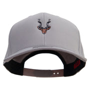 Kudu Antelope Embroidered Solid Cotton Twill Pro Style Cap - Grey OSFM