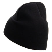 Free Shipping Embroidered 8 Inch Short Beanie - Black OSFM