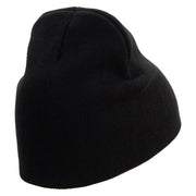 Free Shipping Embroidered 8 Inch Short Beanie - Black OSFM