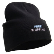 Free Shipping Embroidered 8 Inch Short Beanie - Black OSFM