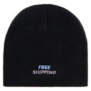 Free Shipping Embroidered 8 Inch Short Beanie - Black OSFM