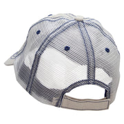 Pixel Skull Embroidered Low Profile Special Cotton Mesh Cap - Putty OSFM