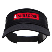 Subscribe Embroidered Pro Style Cotton Twill Washed Visor