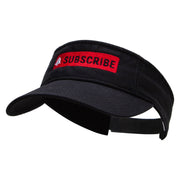 Subscribe Embroidered Pro Style Cotton Twill Washed Visor