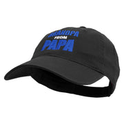 Grandpa From Papa Embroidered Garment Washed Cotton Twill Cap - Black OSFM