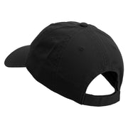 Grandpa From Papa Embroidered Garment Washed Cotton Twill Cap - Black OSFM