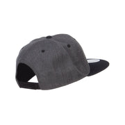 Hubby Mustache Embroidered Flat Bill Snapback