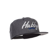 Hubby Mustache Embroidered Flat Bill Snapback