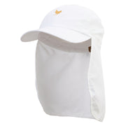 Chicken Silhouette Embroidered Flap Hats - White OSFM