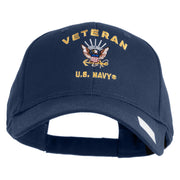 Veteran US Navy Embroidered Solid Cotton Twill Low Profile Cap - Navy OSFM