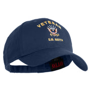 Veteran US Navy Embroidered Solid Cotton Twill Low Profile Cap - Navy OSFM