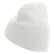 Free Shipping Embroidered 8 Inch Short Beanie - White OSFM