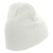 Free Shipping Embroidered 8 Inch Short Beanie - White OSFM