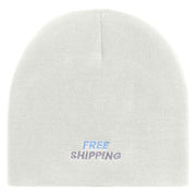 Free Shipping Embroidered 8 Inch Short Beanie - White OSFM