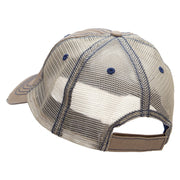 Pixel Skull Embroidered Low Profile Special Cotton Mesh Cap - Khaki OSFM