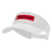 Subscribe Embroidered Pro Style Cotton Twill Washed Visor