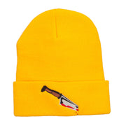 Bloody Knife Embroidered Long Beanie