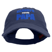 Grandpa From Papa Embroidered Garment Washed Cotton Twill Cap - Navy OSFM