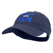 Grandpa From Papa Embroidered Garment Washed Cotton Twill Cap - Navy OSFM