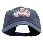 U.S. Air Force Flag Veteran Embroidered Cotton Twill Premium Pigment Dyed Cap - Navy OSFM