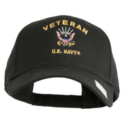 Veteran US Navy Embroidered Solid Cotton Twill Low Profile Cap - Charcoal OSFM